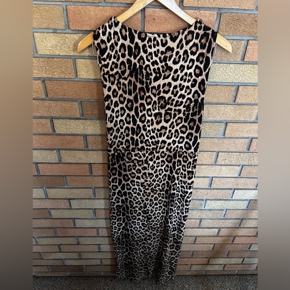NWT Good American Leopard Print Wrap Midi Dress Size 4 (XL) - Picture 7 of 7